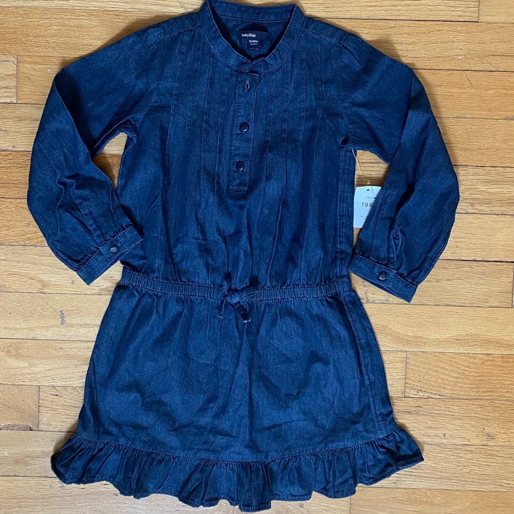 NWT BabyGAP Long Sleeve Denim Dress